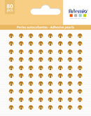 80 perles adhésives or