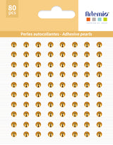 80 perles adhésives or