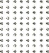 80 perles adhésives argent
