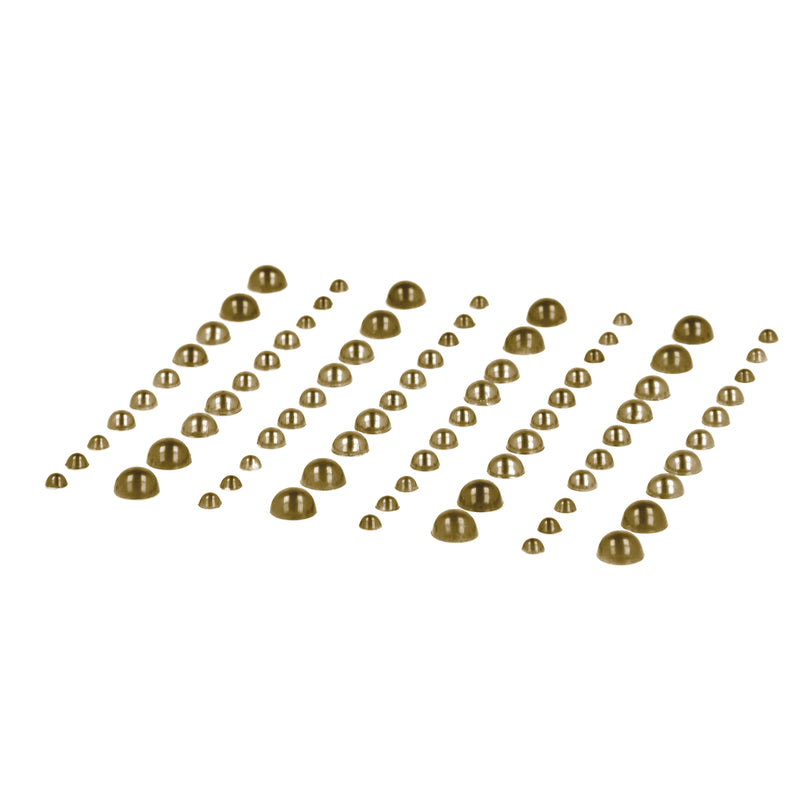80 perles adhésives or diamètres assortis
