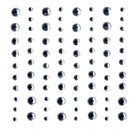 80 pierres strass rondes adhésives argent  diamètres assortis