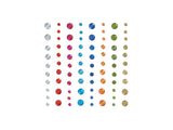 80 pierres strass rondes adhésives 8 couleurs - diamètres assortis