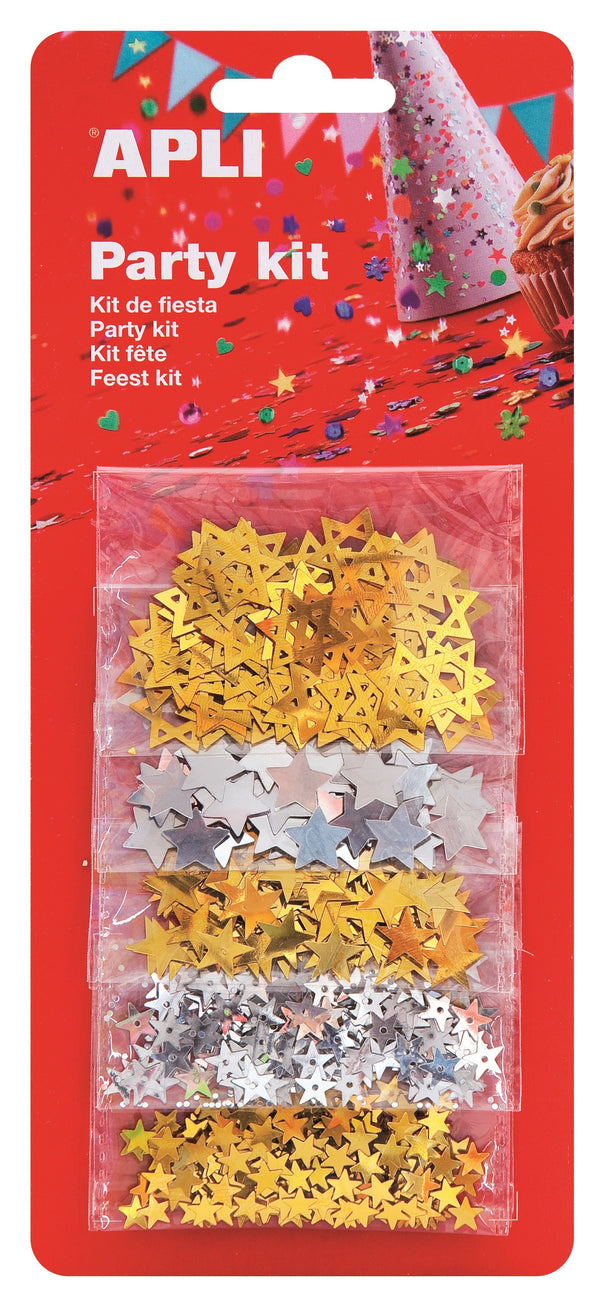 Boîte de 10 g de confettis étoiles Ø assortis, coloris assortis