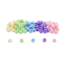 Lot de 100 pompons à trou - 5 couleurs pastels assorties