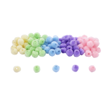 Lot de 100 pompons à trou - 5 couleurs pastels assorties