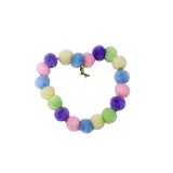Lot de 100 pompons à trou - 5 couleurs pastels assorties