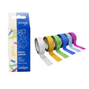 Rubans adhésifs pailletés 15 mm x 10 m - X6 couleurs assorties