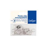 Porte-clé mousqueton argent 3,2 cm - X10