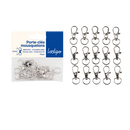 Porte-clé mousqueton argent 3,2 cm - X10