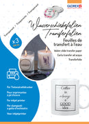 Papier transfert à l'eau Jet d'encre format A4 (x 3 feuilles)