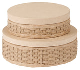 Papier mâché déco Boîte Boîte tréssée ronde x2