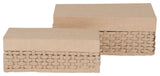 Papier mâché déco Boîte tréssée rectangle x2