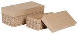 Papier mâché déco Boîte tréssée rectangle x2