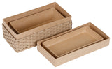 Papier mâché déco Boîte tréssée rectangle x2