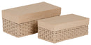 Papier mâché déco Boîte tréssée rectangle x2
