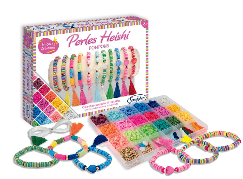 Perles Heishi Pompons