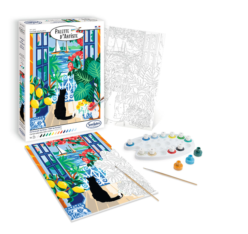 Peinture par numéro : Le chat à la fenêtre