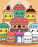 Peinture au numéro 18 x 22 cm "Gâteaux Kawaii  " - Graine Créative