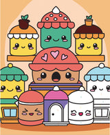 Peinture au numéro 18 x 22 cm "Gâteaux Kawaii  " - Graine Créative