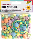 Perles en bois couleurs pastel