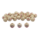 Perles en bois naturel Emotion x30