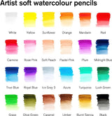 Boîte métal de 24 crayons couleurs aquarellables