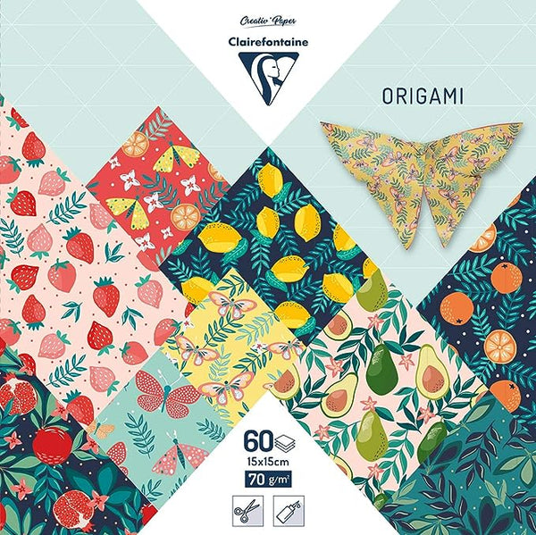 Papiers origami 15x15cm Jardin fruité