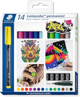 Etuis de 14 feutres permanents pointe fine 0,6 mm Lumocolor 318