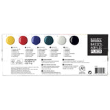 Set de 6 couleurs de 118 ml de peinture acrylique fine Basics Fluid LIQUITEX