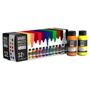 Set de 12 couleurs de 118ml de peinture acrylique fine Basics Fluid LIQUITEX