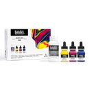 Set Liquitex INK couleurs primaires 3 x 30 ml + 1 medium de lissage 118 ml -"Pouring technique"- Liquitex