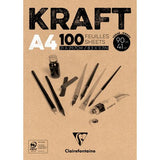 Bloc kraft brun encollé 100 feuilles 90g A4
