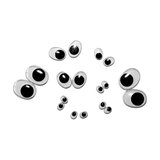 Yeux ovales mobiles adhésifs sans cils x100