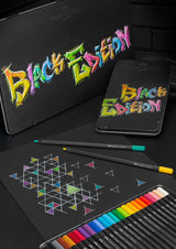 Boîte métal de 24  Crayons de couleurs Black Edition
