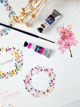 Boîte métal de 12 demi-godets peinture d'aquarelle Extra Fine Bréhat