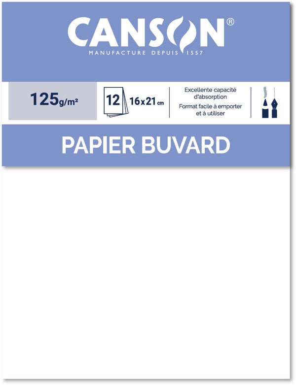 Papier Buvard blanc pochette de 12