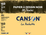 Pochette Canson mi-teintes noir 24x32 12f