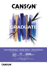 Bloc Mix Media Papier Blanc Graduate - 20 Feuilles