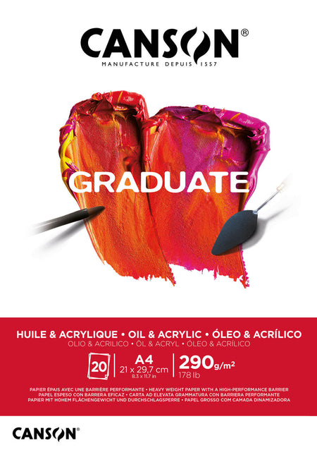 Bloc Graduate HUILE & ACRYLIQUE 290gr/m² 20 feuilles - 3 formats