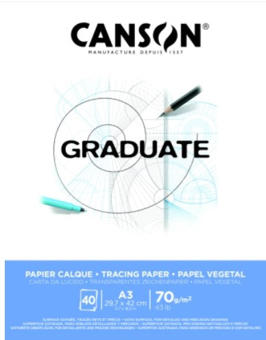 Bloc Graduate calque 70gr - 40 feuilles - Format A4 & A3