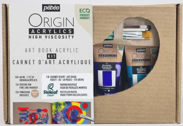 Kit carnet d'art Origin acrylique de chez Pébéo