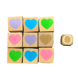 Lot de 3 dés en bois naturel