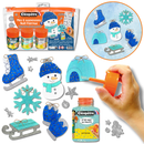 Ma Trousse Créative de Noël Féérique, 6 suspensions de Noël en carton Épais à décorer + 3 p'tits pots pailletés + gommettes