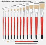Pinceau scolaire Tri Star 308 Plat - 12 tailles