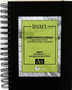 Album dessin A5 spiralé - 110g/m² - 80 feuilles - Format portrait