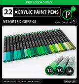 Set de 22 marqueurs acrylique Tooli-Art 0,7 mm - Vert