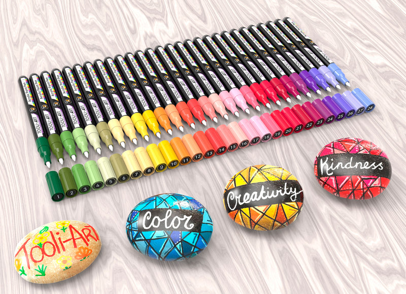 Set de 28 marqueurs acrylique Tooli-Art 0,7 mm - Fleurs sauvages