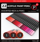 Set de 22 marqueurs acrylique Tooli-Art 0,7 mm - Rouge