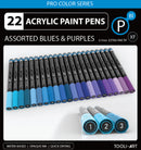 Set de 22 marqueurs acrylique Tooli-Art 0,7 mm - Bleu