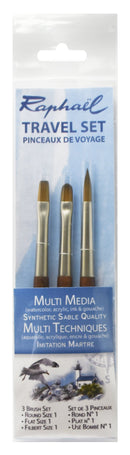 Pochette 3 pinceaux multi-média